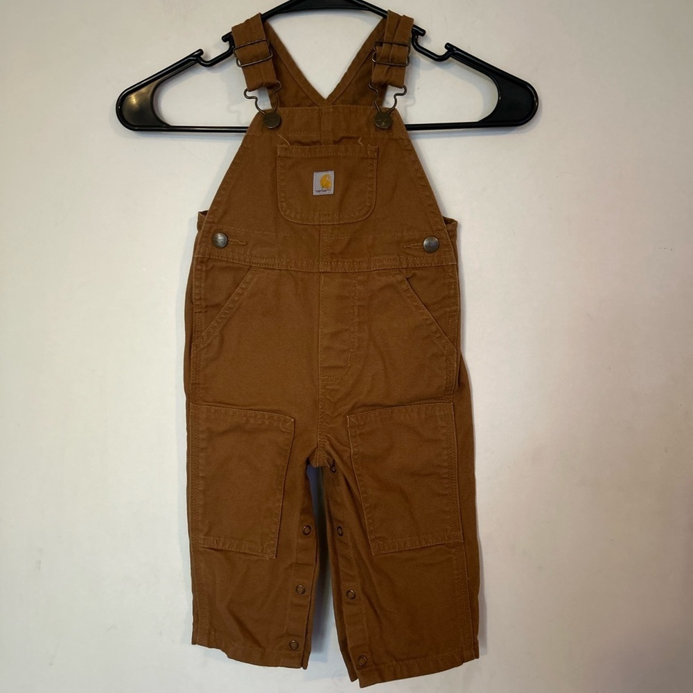 Carhartt Brown Kids Overalls Size 12 months snap closure